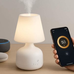 22 Smart Essential Oil Diffuser Lamp with App Control WiFi Aromatherapy Mist Maker for Desktop Compatible with Alexa and Google Home White
