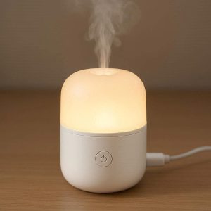 23 Portable USB Essential Oil Diffuser Lamp Mini Desktop Aromatherapy Mist Maker with Night Light for Car Office Travel Compact Size White