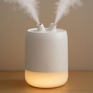 30 Double Nozzle Essential Oil Diffuser Lamp Large Capacity Desktop Humidifier with High Mist Output and Warm Night Light for Large Rooms White