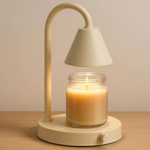 8 Modern Arch Candle Warmer Lamp with Dimmable Switch Electric Wax Melter for Jar Candles Decorative Mood Table Lamp for Office Home Cream Color